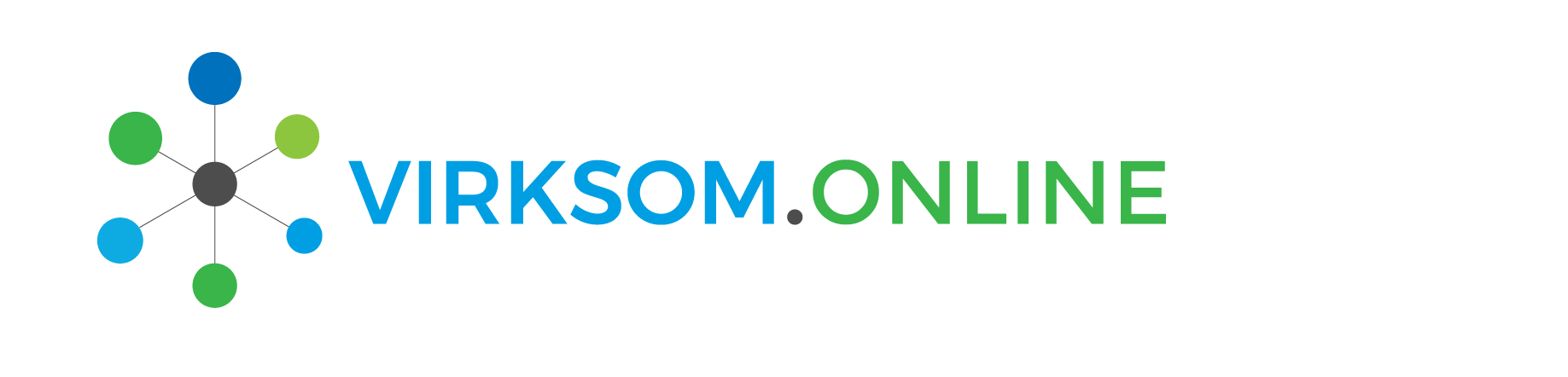Virksom Online – hvidt logo til mørk baggrund